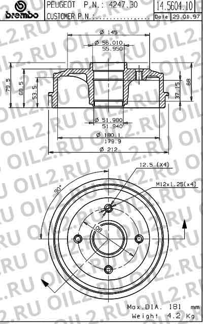  BREMBO 14.5604.10. .
