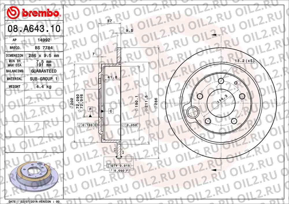  BREMBO 08.A643.10. .