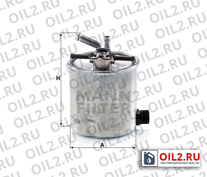 Габаритный чертеж MANN WK 9043 Габаритный чертеж MANN WK 9043