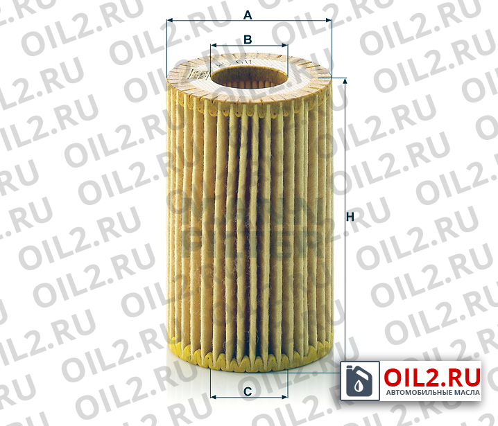 Габаритный чертеж MANN HU 611 x Габаритный чертеж MANN HU 611 x