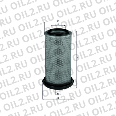 Габаритный чертеж Mahle LX 242 Габаритный чертеж Mahle LX 242