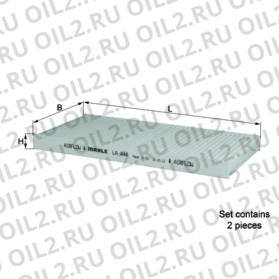 Габаритный чертеж Mahle LA 444/S Габаритный чертеж Mahle LA 444/S