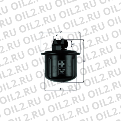 Габаритный чертеж Mahle KL 108 Габаритный чертеж Mahle KL 108
