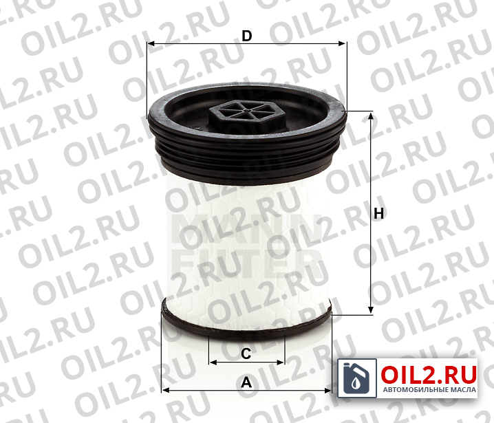 Габаритный чертеж MANN PU 7006 Габаритный чертеж MANN PU 7006
