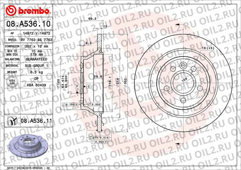  BREMBO 08.A536.10. .