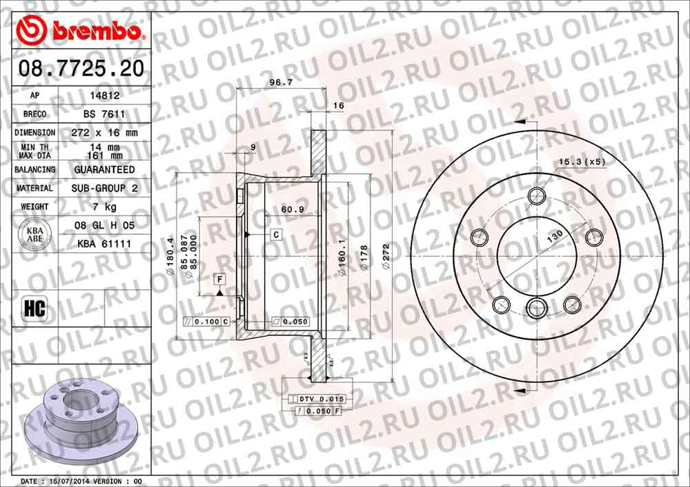 ����� BREMBO 08.7725.20. ������������.