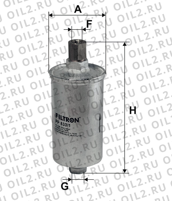 Габаритный чертеж Фильтр FILTRON PP 833/1 Габаритный чертеж Фильтр FILTRON PP 833/1