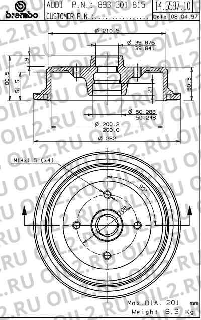  BREMBO 14.5597.10. .