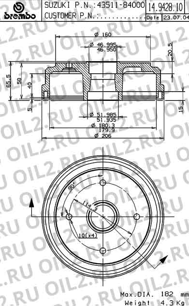  BREMBO 14.9428.10. .