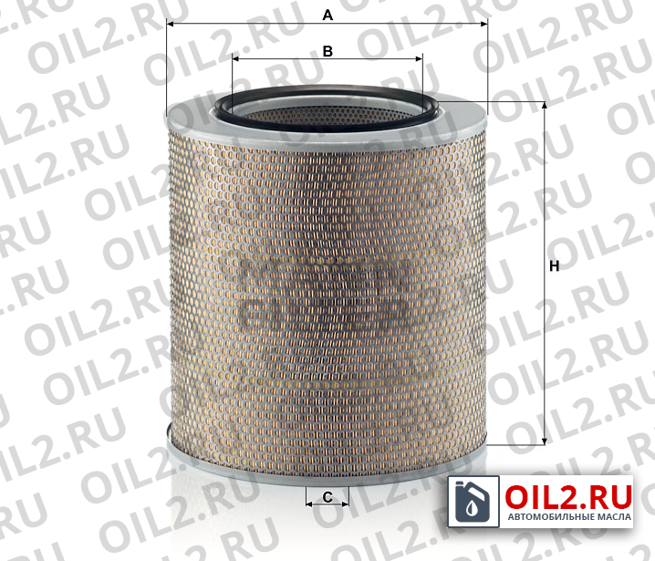 Габаритный чертеж MANN C 35 1592 Габаритный чертеж MANN C 35 1592
