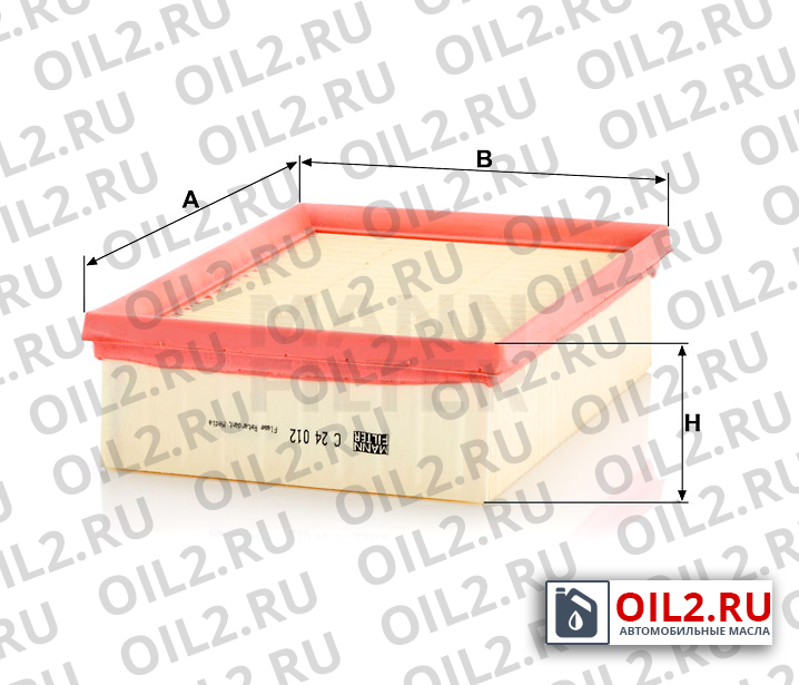 Габаритный чертеж MANN C 24 012 Габаритный чертеж MANN C 24 012