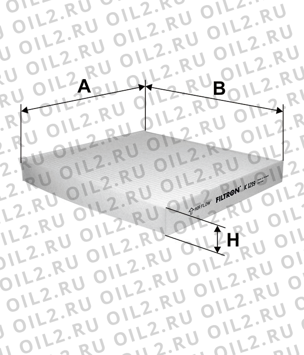 Габаритный чертеж Фильтр FILTRON K 1219 Габаритный чертеж Фильтр FILTRON K 1219