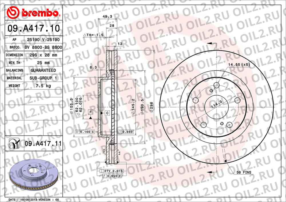  BREMBO 09.A417.10. .