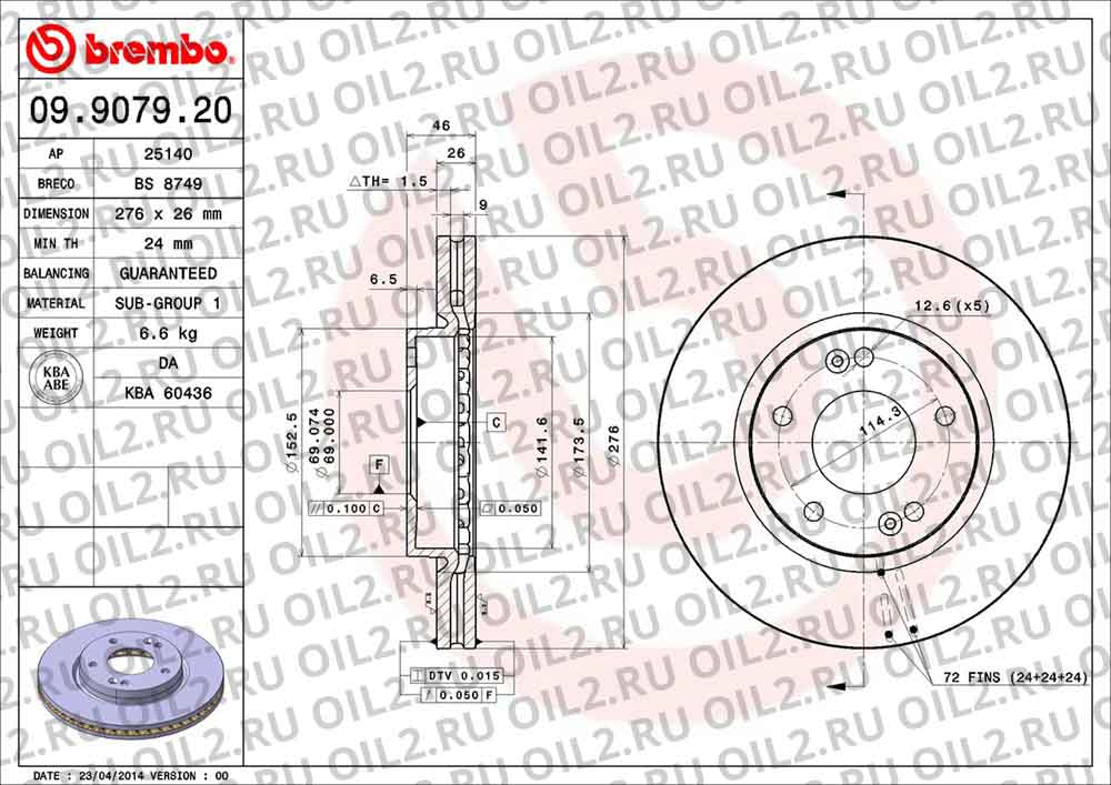  BREMBO 09.9079.20. .