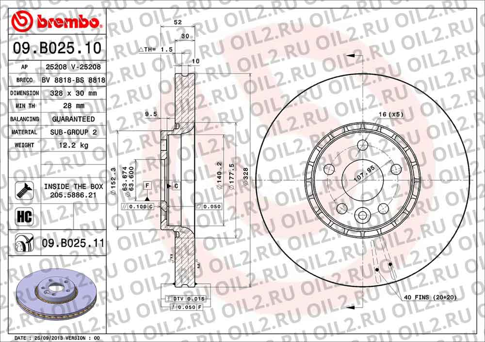  BREMBO 09.B025.10. .