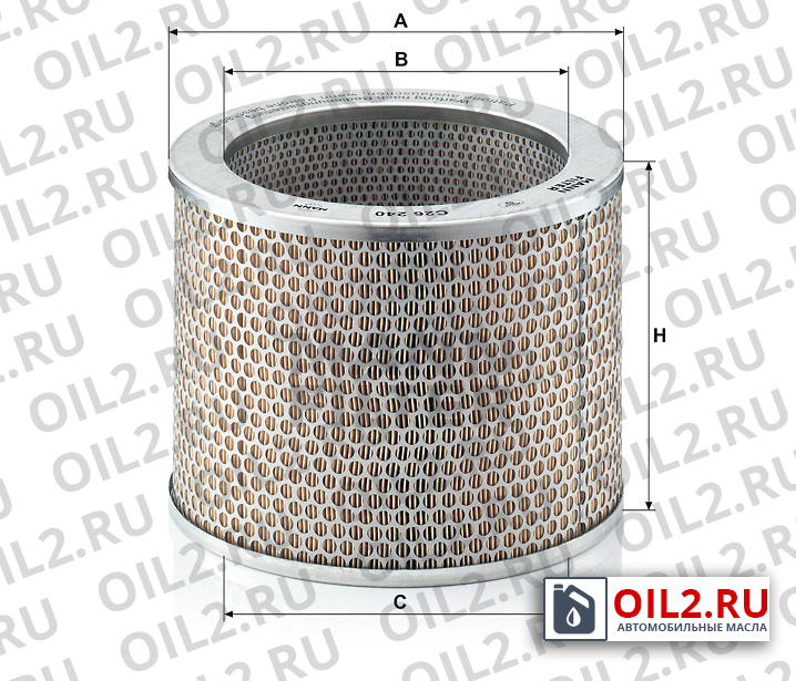 Габаритный чертеж MANN C 26 240 Габаритный чертеж MANN C 26 240