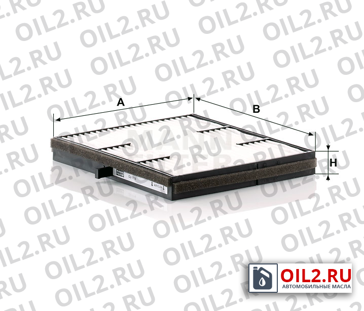 Габаритный чертеж MANN CU 1719 Габаритный чертеж MANN CU 1719