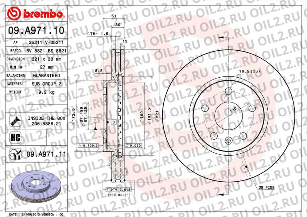  BREMBO 09.A971.11. .