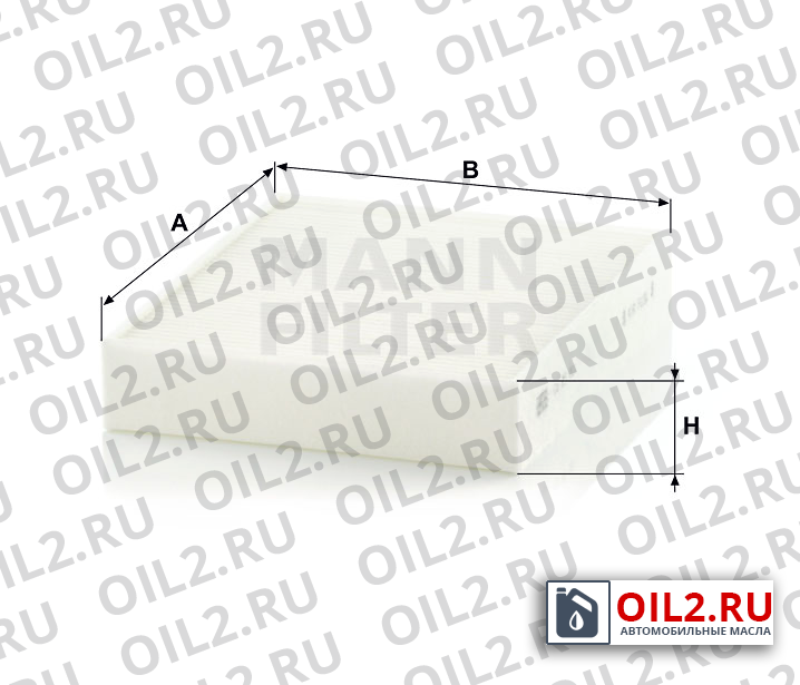 Габаритный чертеж MANN CU 25 001 Габаритный чертеж MANN CU 25 001