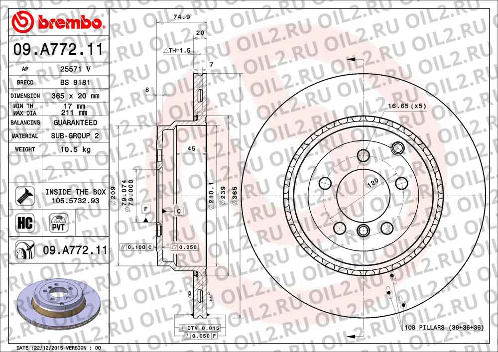  BREMBO 09.A772.11. .