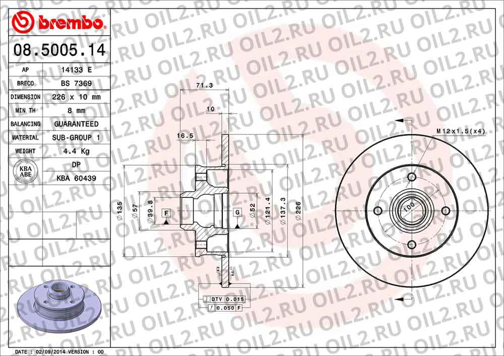  BREMBO 08.5005.14. .