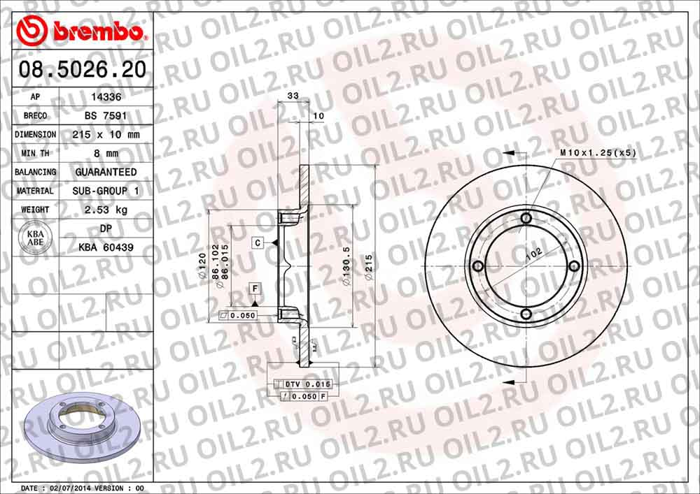  BREMBO 08.5026.20. .