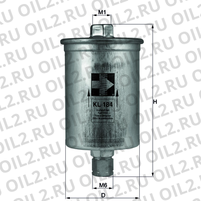 Габаритный чертеж Mahle KL 184 Габаритный чертеж Mahle KL 184