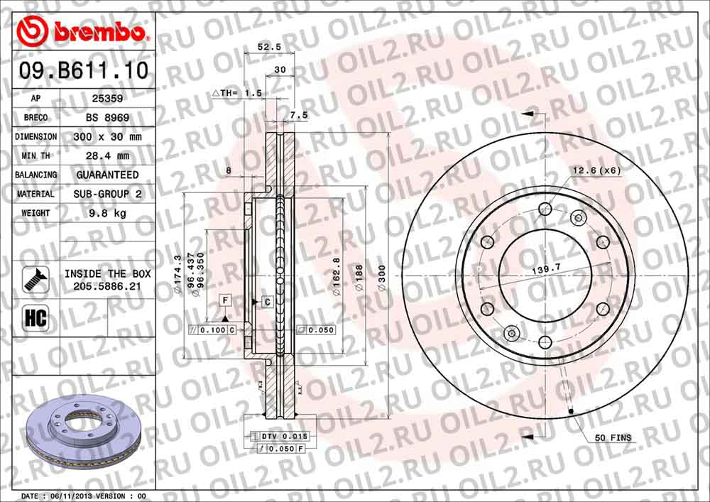 ����� BREMBO 09.B611.10. ������������.