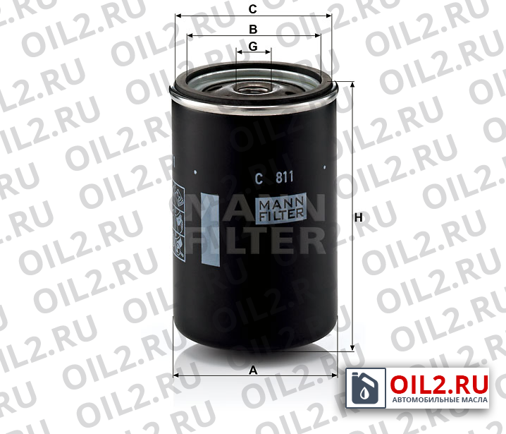 Габаритный чертеж MANN C 811 Габаритный чертеж MANN C 811