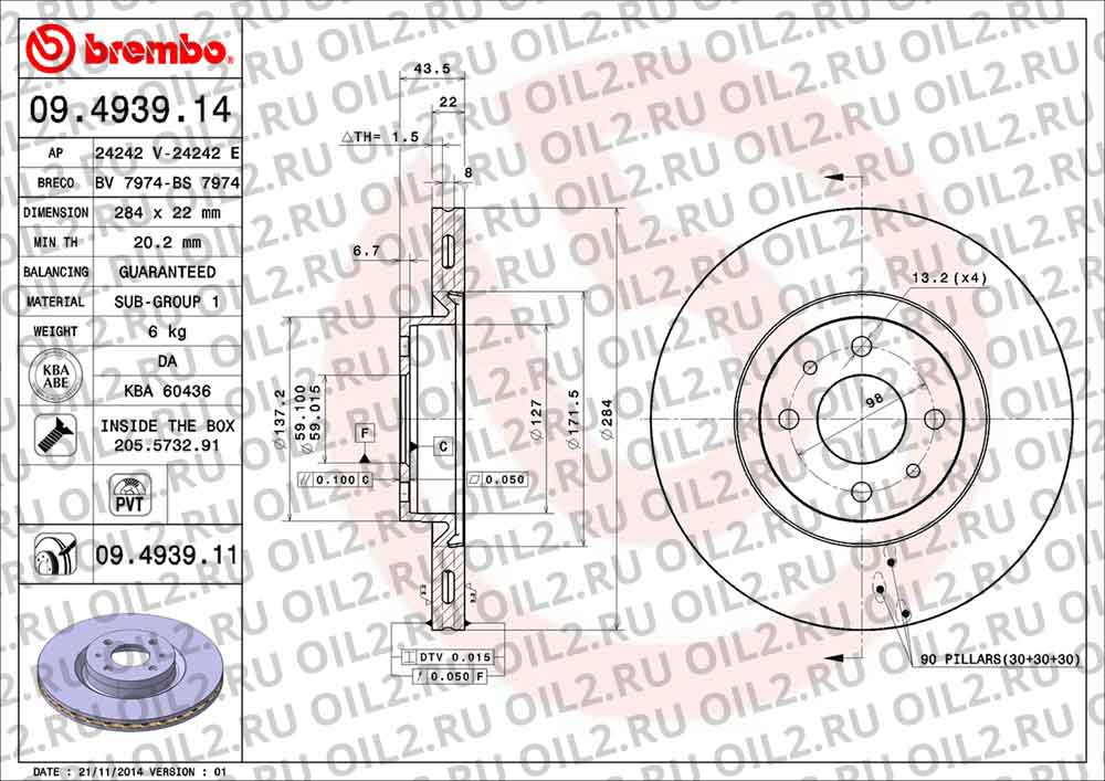  BREMBO 09.4939.14. .