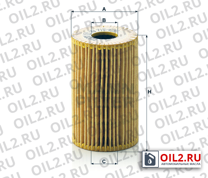 Габаритный чертеж MANN HU 715/4 x Габаритный чертеж MANN HU 715/4 x