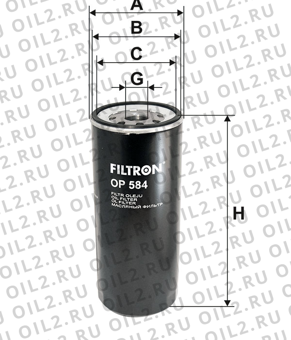 Габаритный чертеж Фильтр FILTRON OP 584 Габаритный чертеж Фильтр FILTRON OP 584