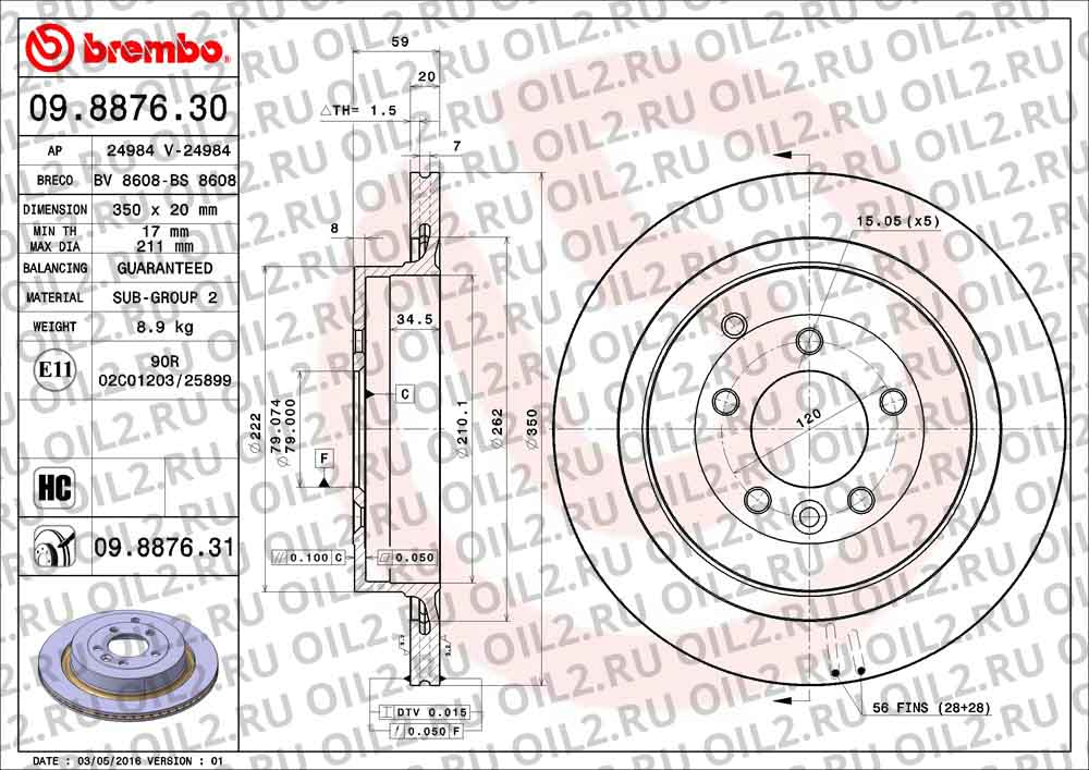  BREMBO 09.8876.31. .