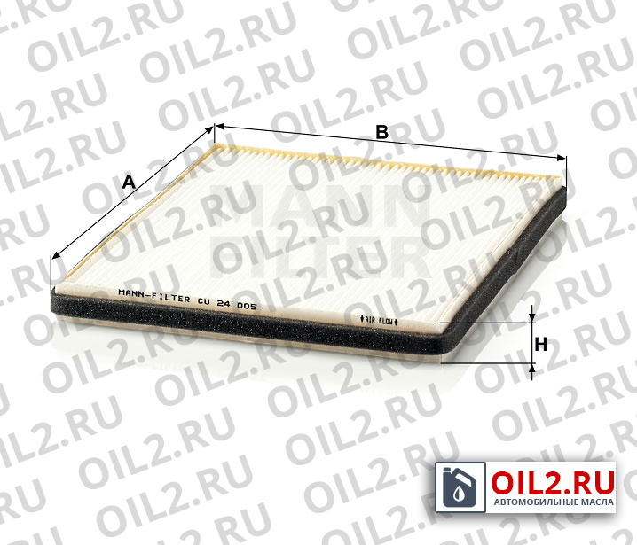 Габаритный чертеж MANN CU 24 005 Габаритный чертеж MANN CU 24 005