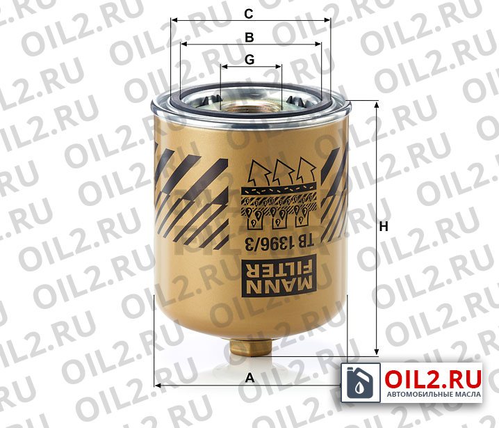 Габаритный чертеж MANN TB 1396/3 x Габаритный чертеж MANN TB 1396/3 x