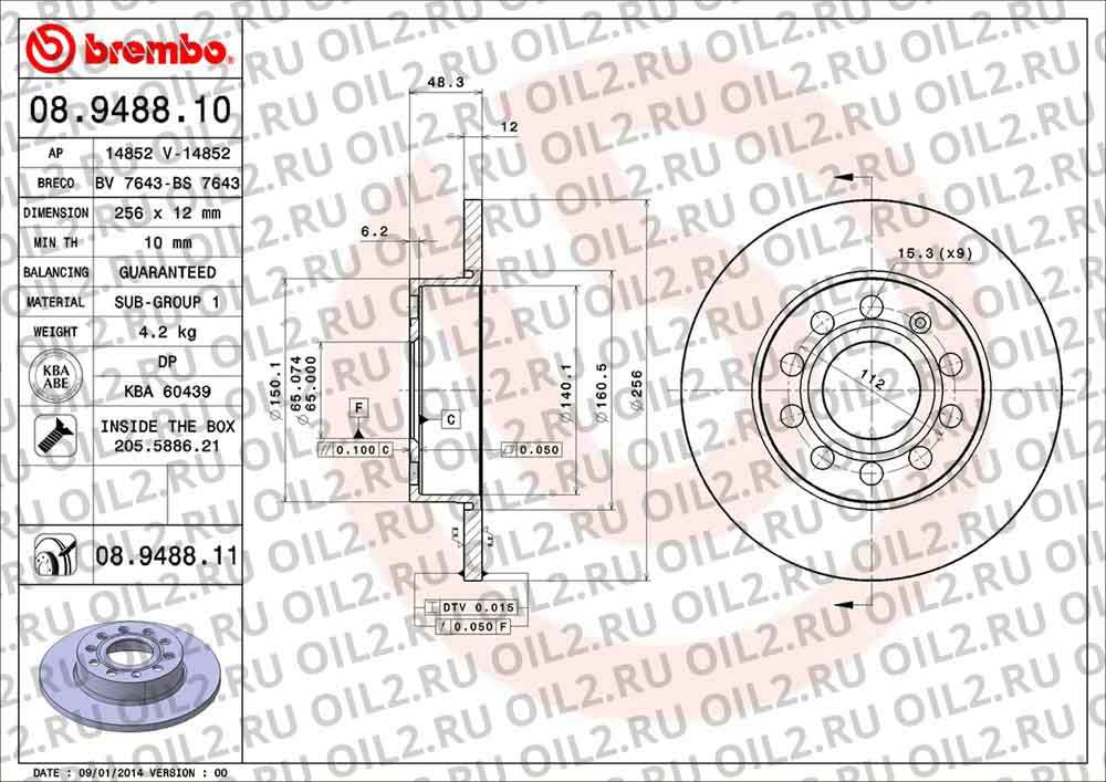  BREMBO 08.9488.10. .