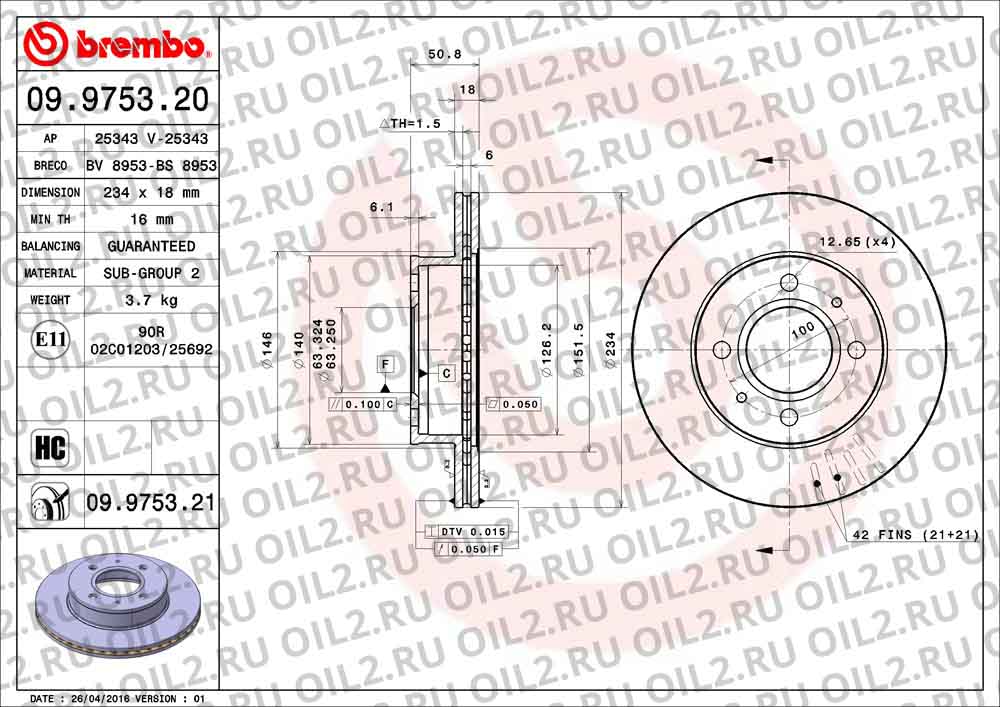  BREMBO 09.9753.21. .