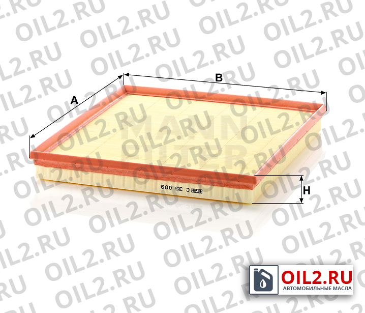 Габаритный чертеж MANN C 35 009 Габаритный чертеж MANN C 35 009