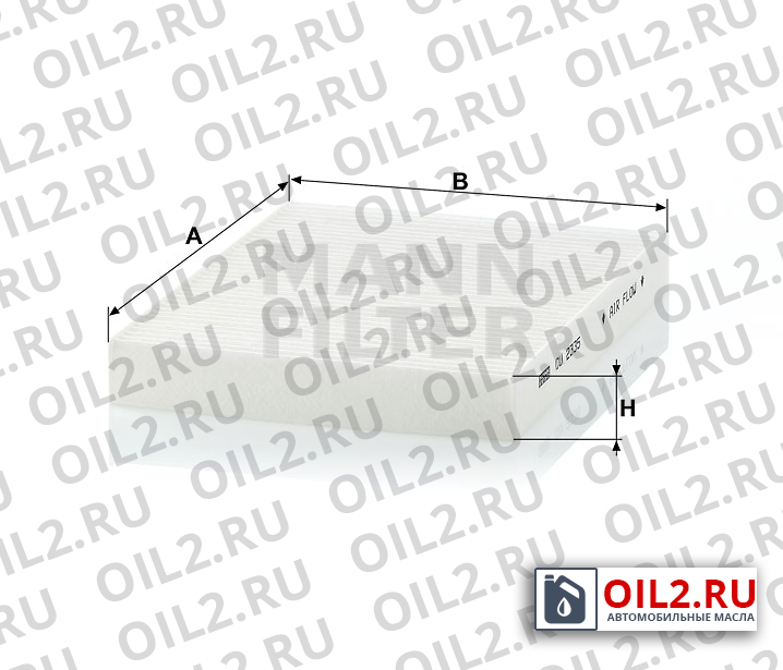 Габаритный чертеж MANN CU 2335 Габаритный чертеж MANN CU 2335