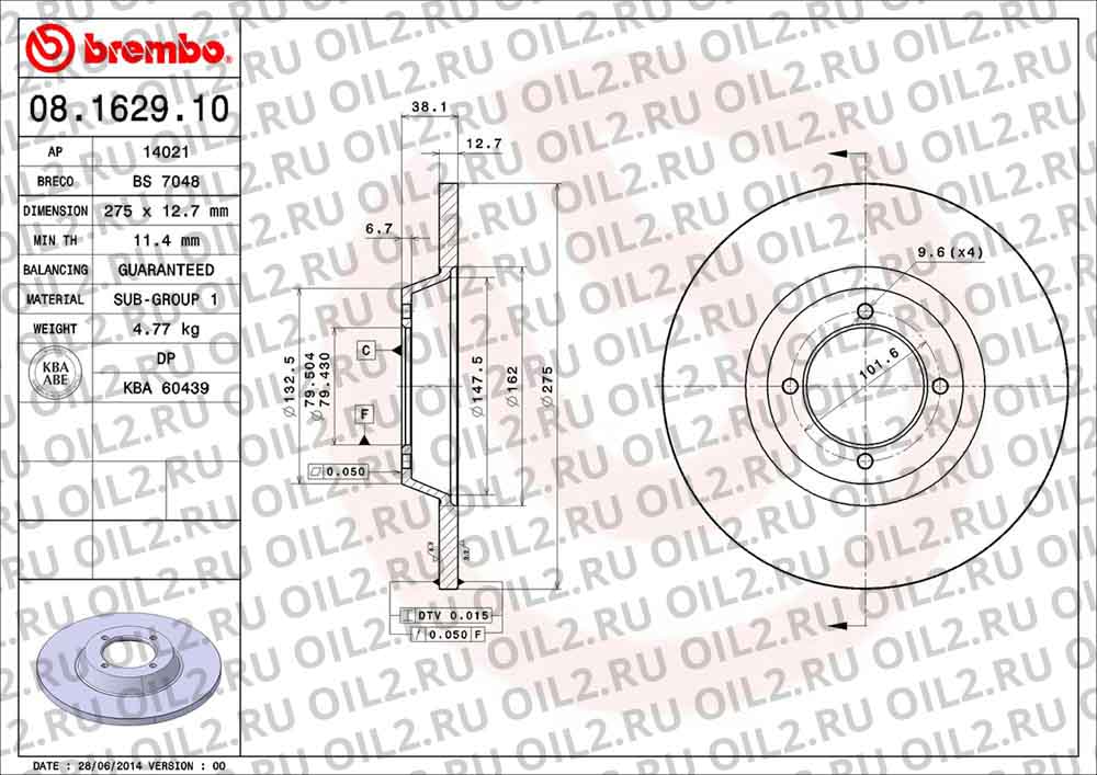  BREMBO 08.1629.10. .