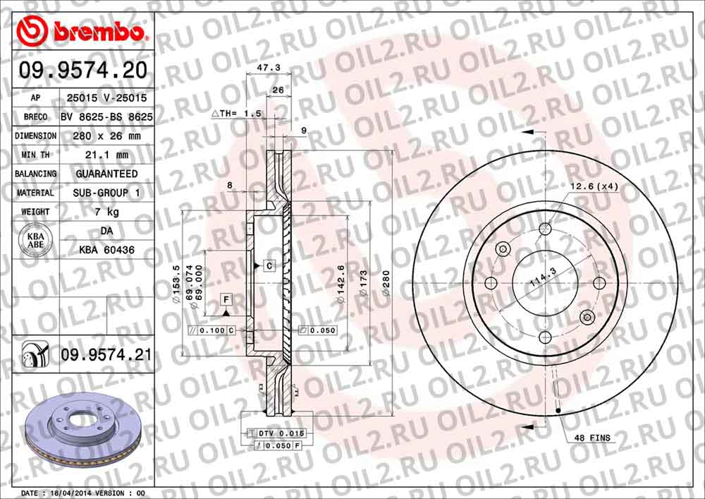  BREMBO 09.9574.20. .