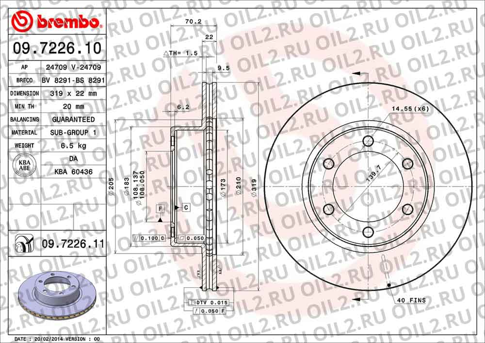  BREMBO 09.7226.10. .