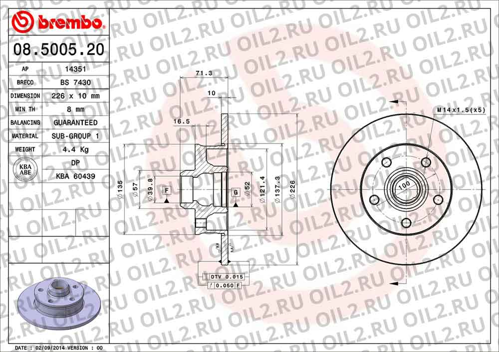  BREMBO 08.5005.20. .