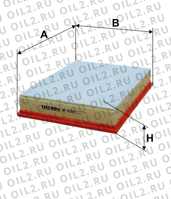 Габаритный чертеж Фильтр FILTRON AP 029/1 Габаритный чертеж Фильтр FILTRON AP 029/1