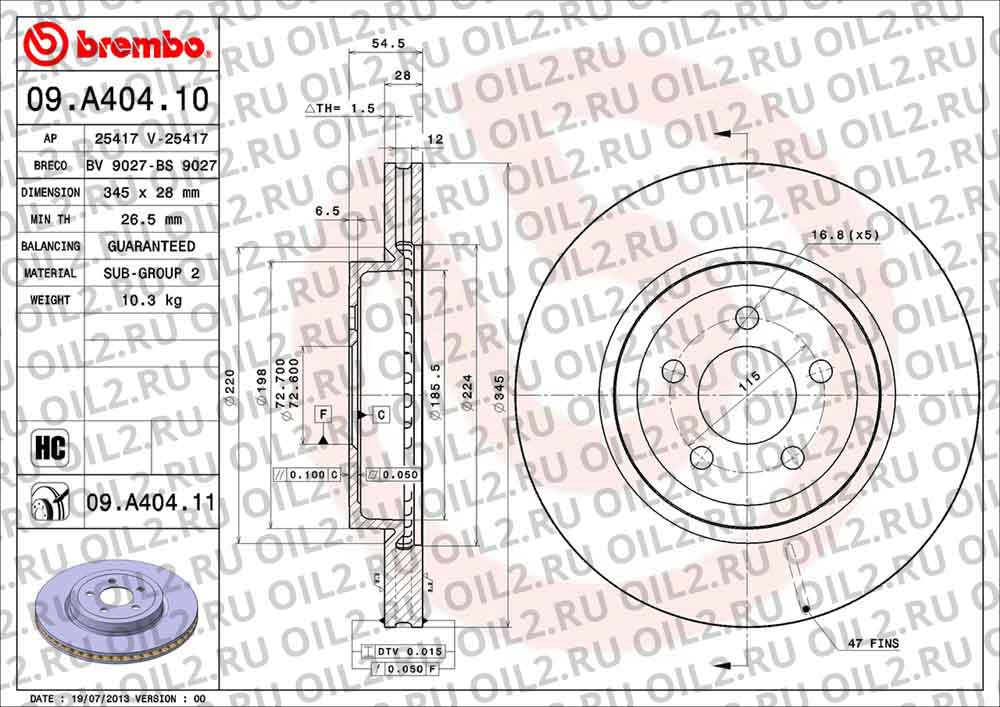  BREMBO 09.A404.11. .