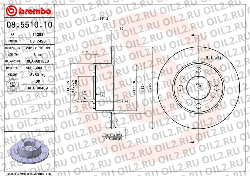  BREMBO 08.5510.10. .