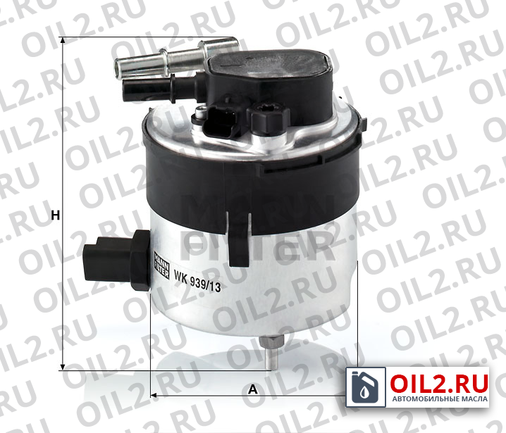 Габаритный чертеж MANN WK 939/13 Габаритный чертеж MANN WK 939/13