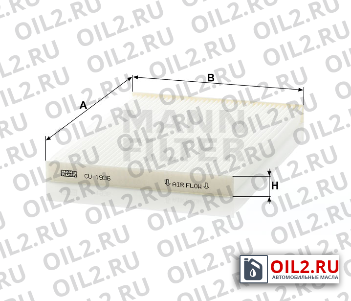 Габаритный чертеж MANN CU 1936 Габаритный чертеж MANN CU 1936