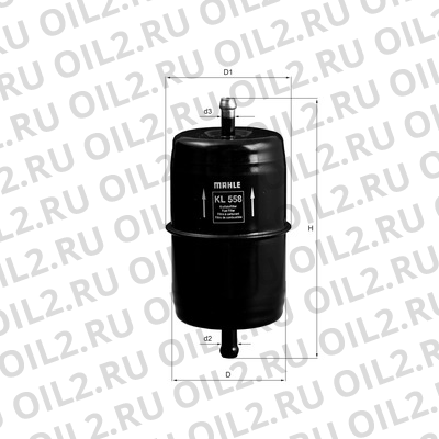 Габаритный чертеж Mahle KL 558 Габаритный чертеж Mahle KL 558