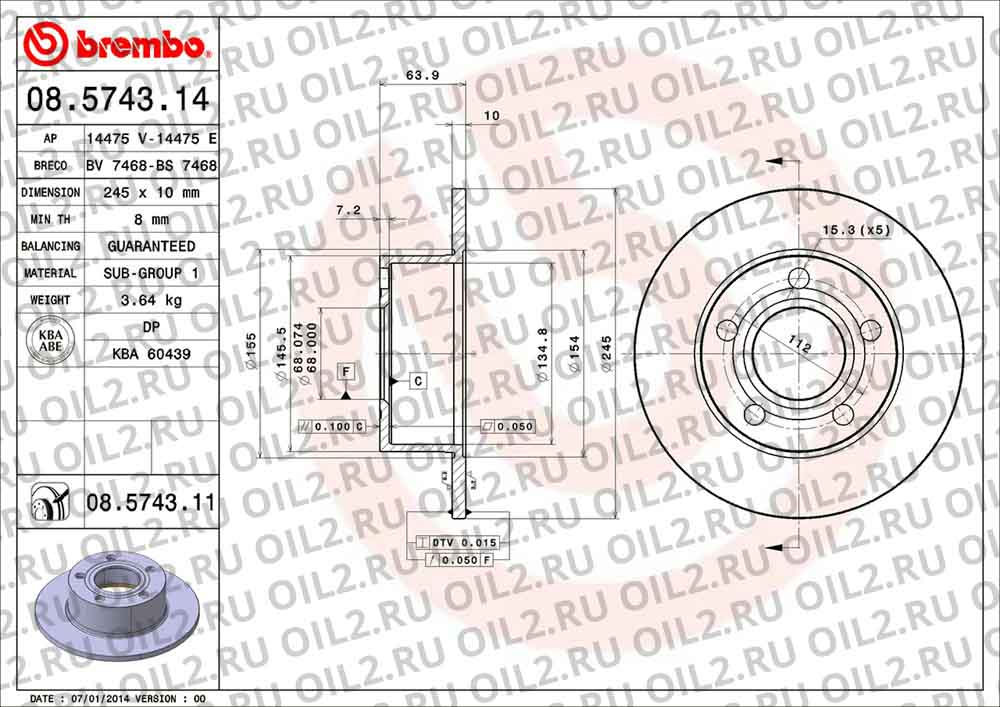 ����� BREMBO 08.5743.11. ������������.